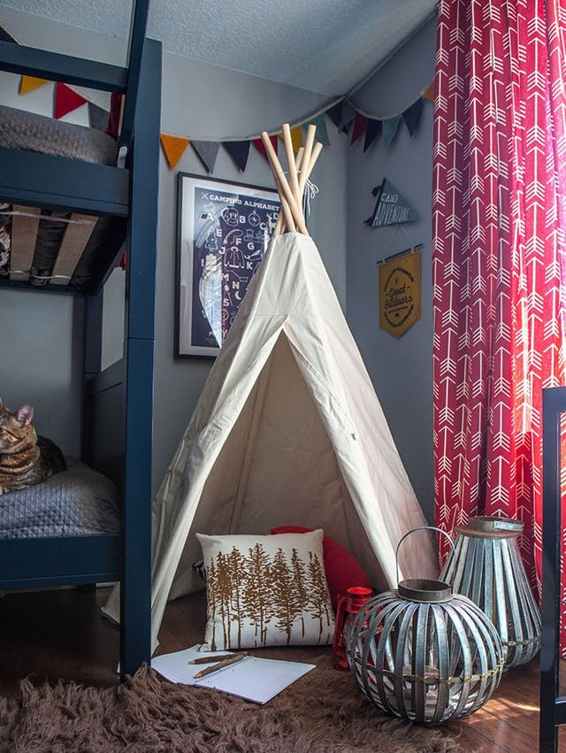 habitacion infantil carpas indios